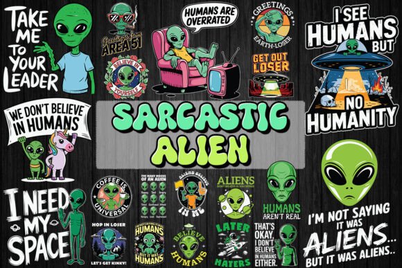 Download Sarcasm Alien SVG Bundle - Alien Collection