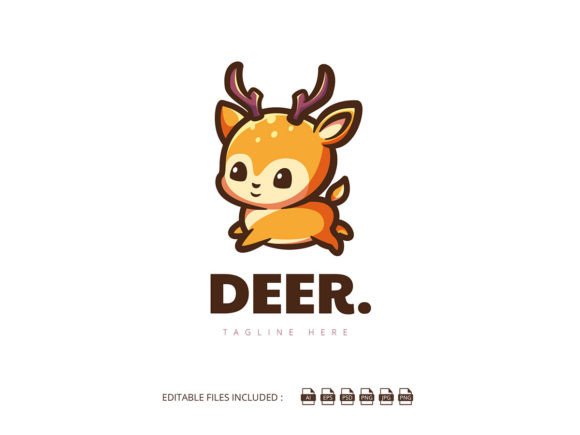 Download Running Deer Cartoon Logo - Logo Collection