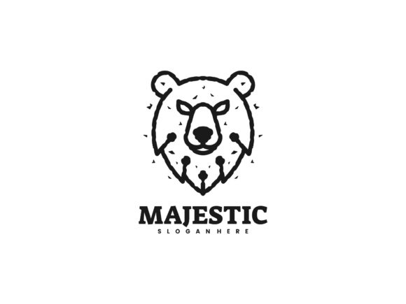 Download Majestic Bear Line Art Logo - Logo Collection