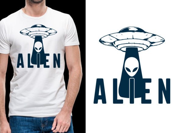 Download Alien Illustration Vector Tshirt Design - Alien Collection