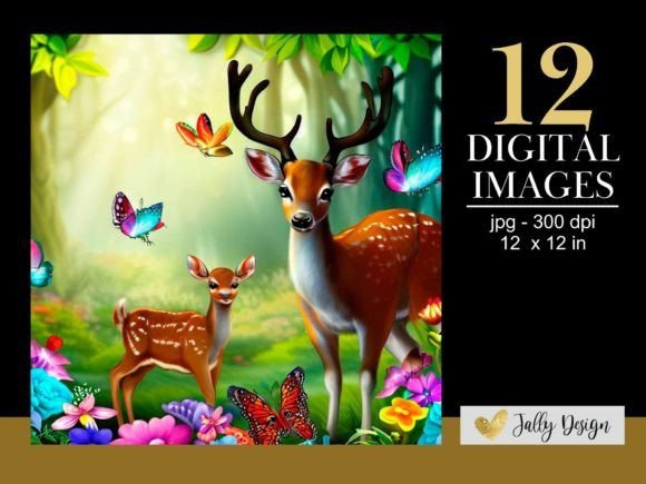Download Deer and Its Calf AI Illustrations Pack - Premium Bundle