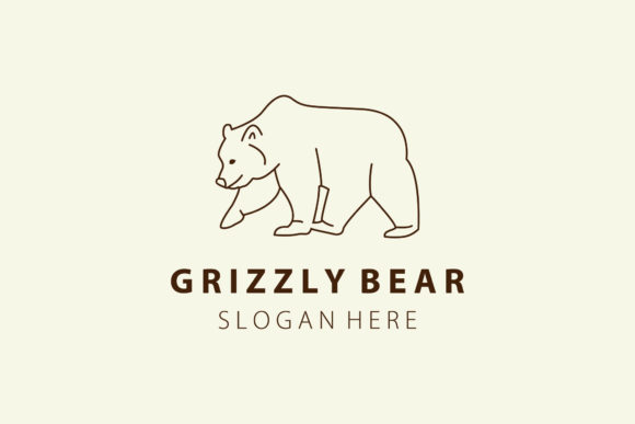Download Grizzly Bear Line Art Logo Illustration - Logo Collection