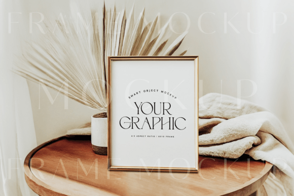 Download Modern 8x10 Gold Frame Mockup 4:5 Ratio - Old Collection