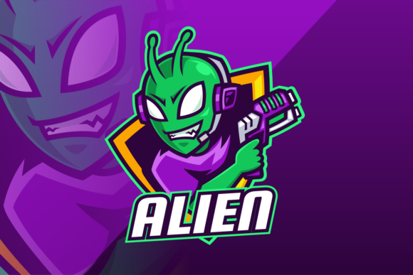 Download Alien with Laser Gun Esport Mascot Logo - Logo Collection
