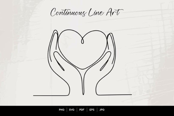Download Hands Holding Heart Continuous Line Art - Old Collection