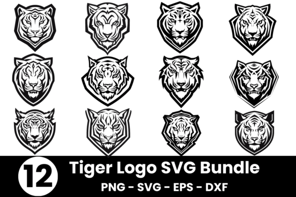 Download 12 Tiger Logo SVG Bundle - Logo Collection