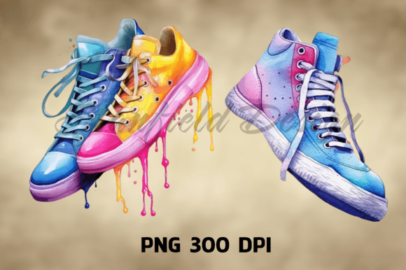Download Watercolor Shoes Dripping Png, Shoes PNG - Shoes png Collection